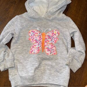 Kidgets Butterfly Hoodie 18M | Gray Floral Applique | EUC